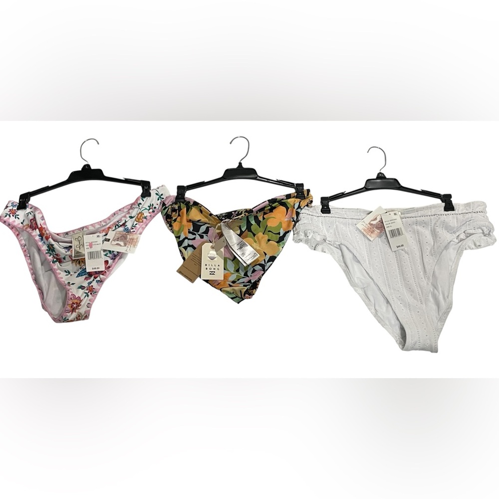 Lot of 3 NWT Bathing Suit‎ Bottoms Size XL Billa Bong Jessica Simpson